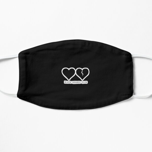 Black hearts club yungblud design Flat Mask RB0208 product Offical yungblud Merch